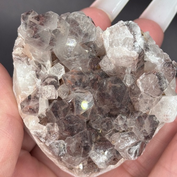 Sunset 🌅 Phantom Quartz Druzy Hematite Cluster Raw Mineral India - Picture 4 of 13
